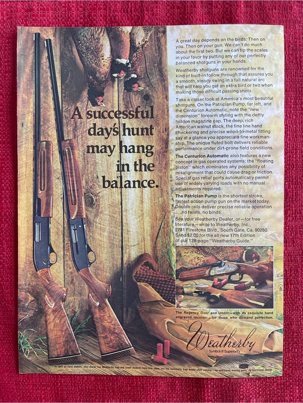 1974 Weatherby Centurion & Patrician Pump Vintage Print Ad